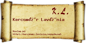 Kercsmár Lavínia névjegykártya