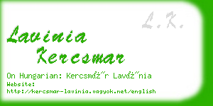 lavinia kercsmar business card